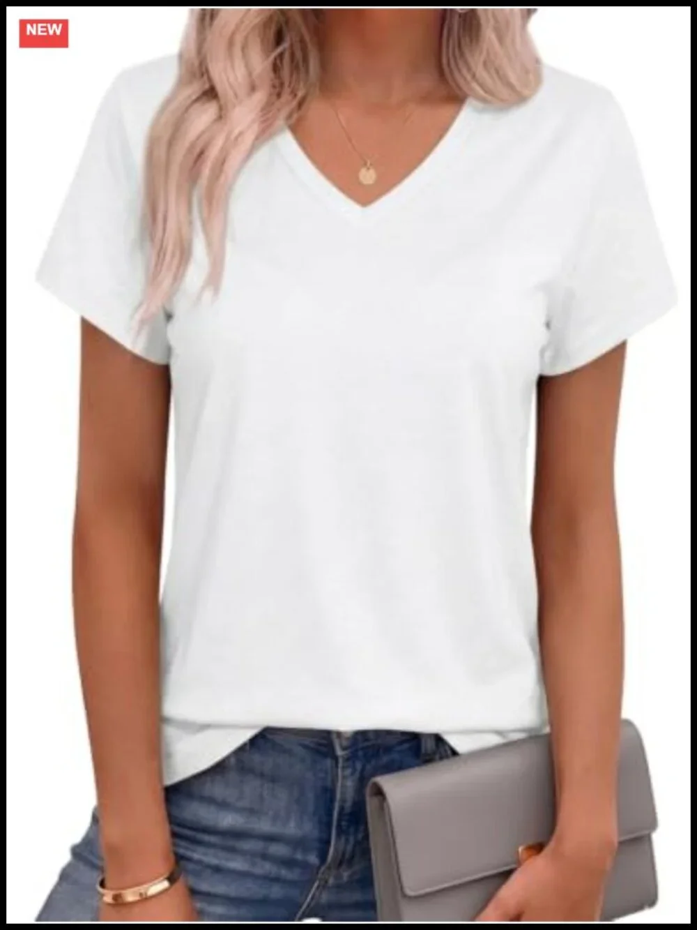 Women V Neck Tunic Graphic Tee Short Sleeve Summer Casual Loose Fit Cotton